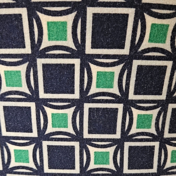 TALBOTS Women's Petite Blue & Green Geometric 1/2 Sleeve Mini Sheath Dress NWOT - Picture 5 of 14